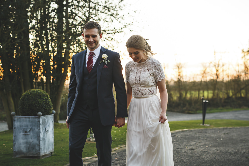 Dress Gown Bride Bridal Catherine Deane Skirt Top Separates Christmas Wedding Gareth Newstead Photography