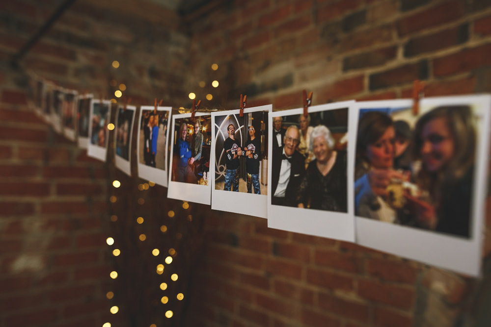 Polariod Photos Peg Line Christmas Wedding Gareth Newstead Photography