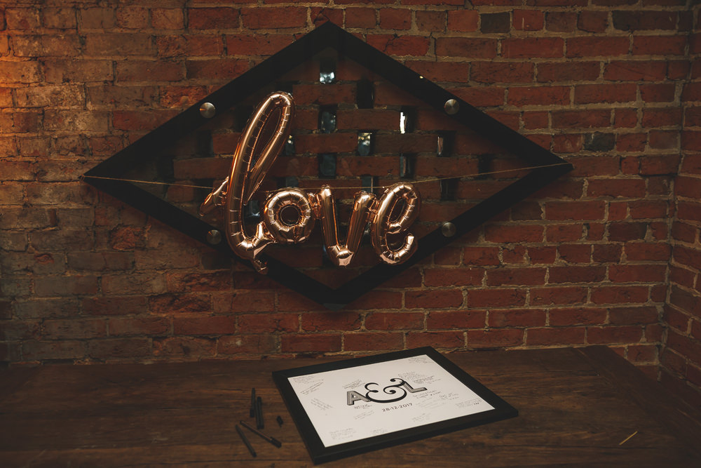 Guest Book Frame Christmas Wedding Gareth Newstead Photography