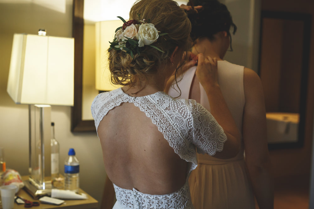 Dress Gown Bride Bridal Catherine Deane Skirt Top Separates Lace Christmas Wedding Gareth Newstead Photography