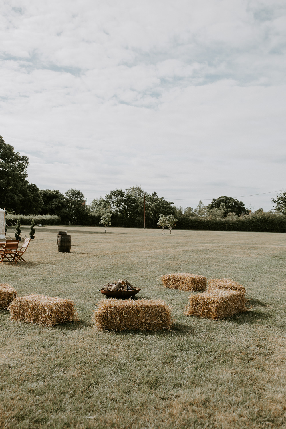 Hay Bales Pole Tent City Cathedral Country Marquee Wedding Siobhan Beales Photography