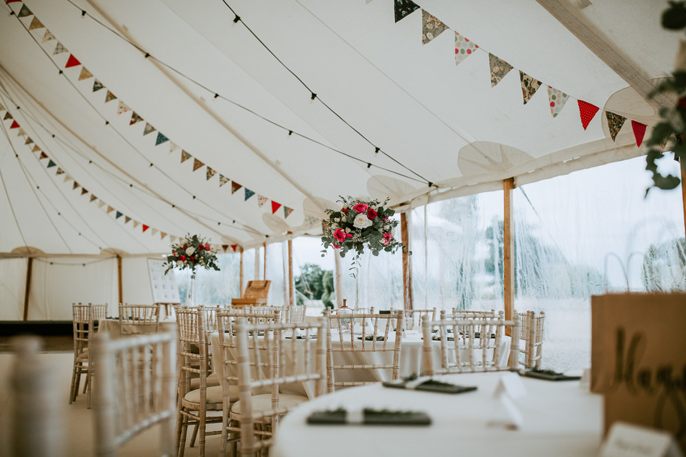 Pole Tent Decor Bunting Flowers City Cathedral Country Marquee Wedding Siobhan Beales Photography