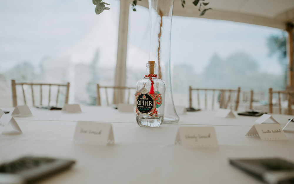 Mini Bottle Favours City Cathedral Country Marquee Wedding Siobhan Beales Photography