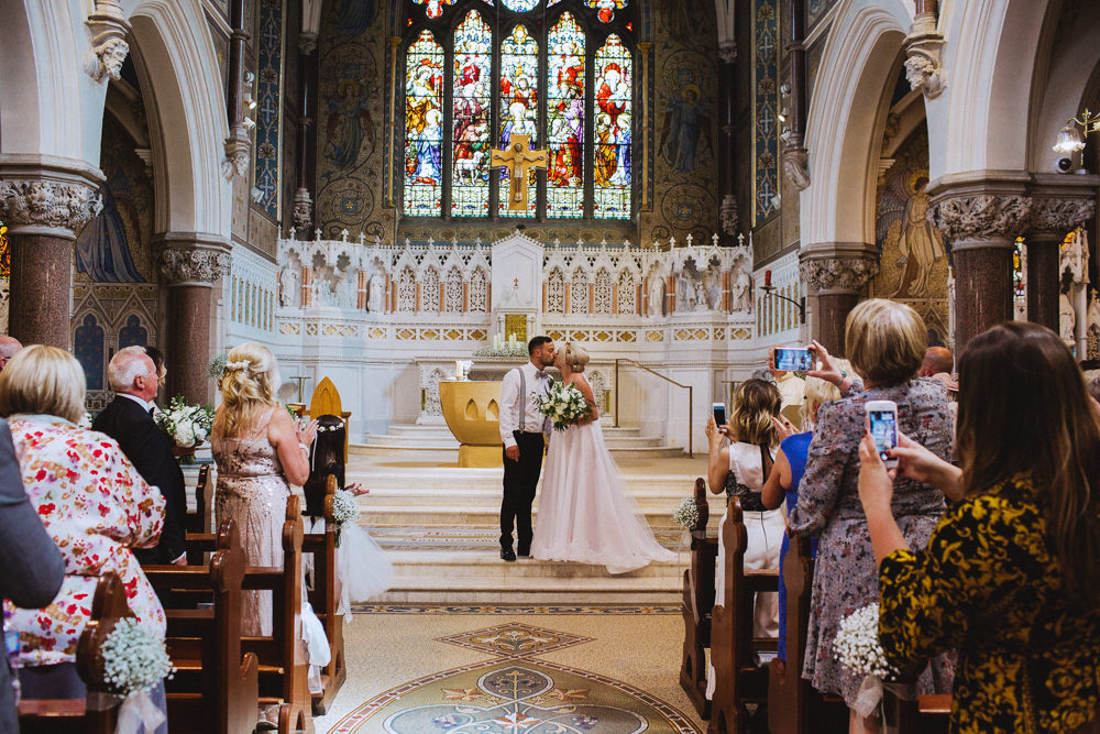 Bride Bridal Dress Strappy Gold Belt Bow Tie Braces Groom Drenagh House Estate Wedding Monochrome Honey and the Moon Photography