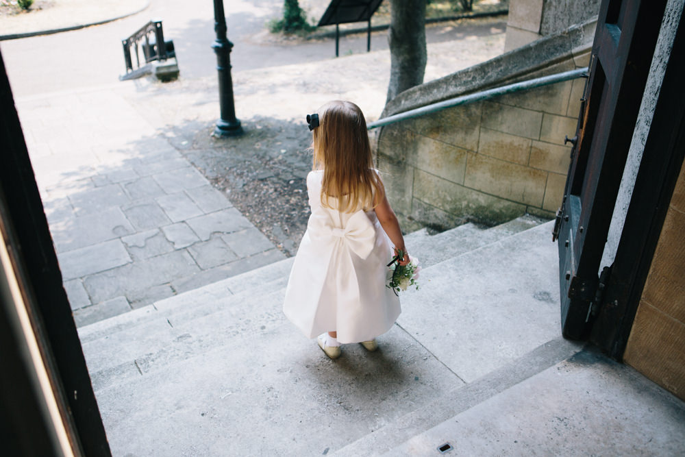 Flower Girl Giant Bow Back Posy East London Leytonstone Wedding Robbins Photographic