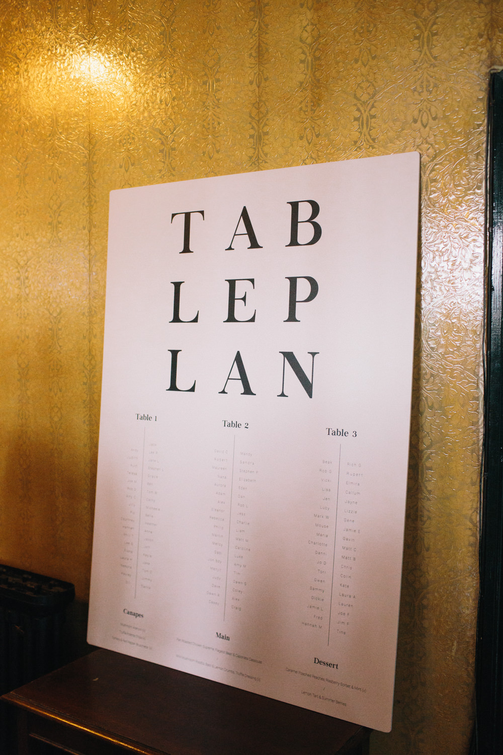 Modern Table Plan Seating Chart East London Leytonstone Wedding Robbins Photographic