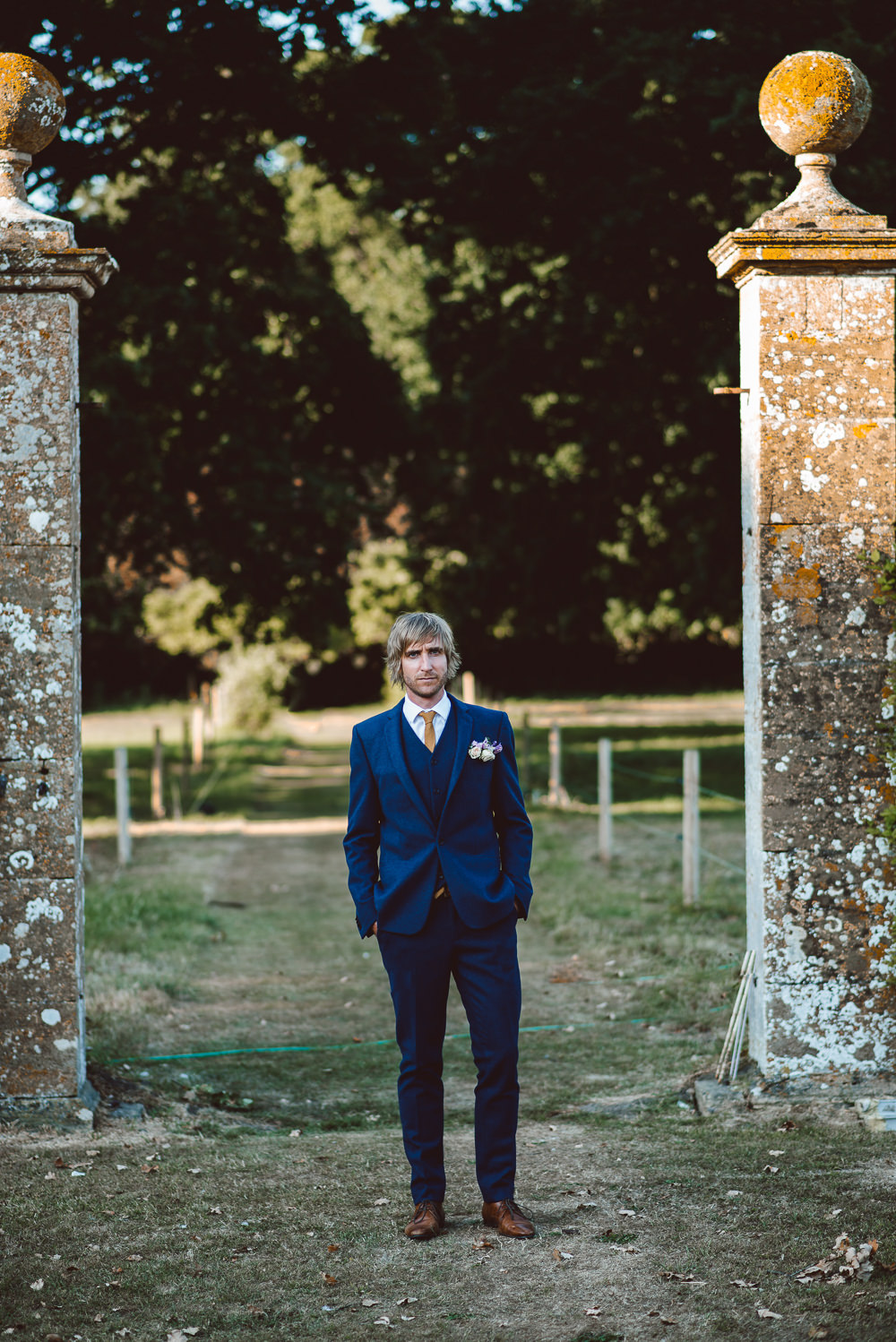 Groom Suit Navy Blue Gold Tie Ethereal Magical Golden Hour Wedding Ideas Dhw Photography