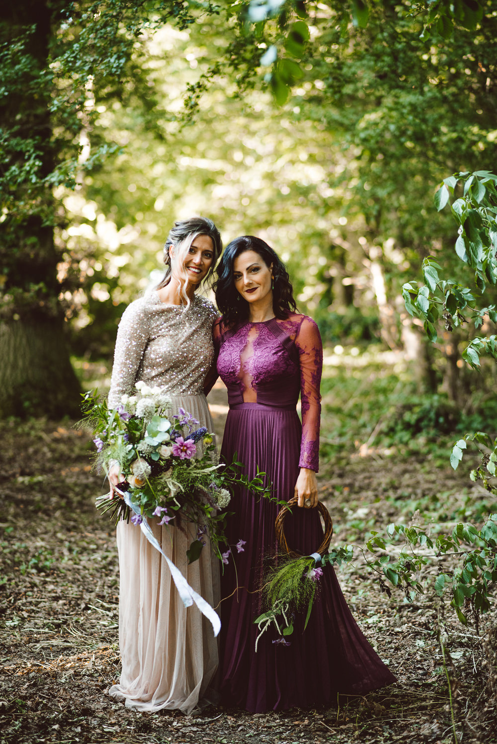 Deep Purple Bridesmaid Dress Long Maxi Ethereal Magical Golden Hour Wedding Ideas Dhw Photography