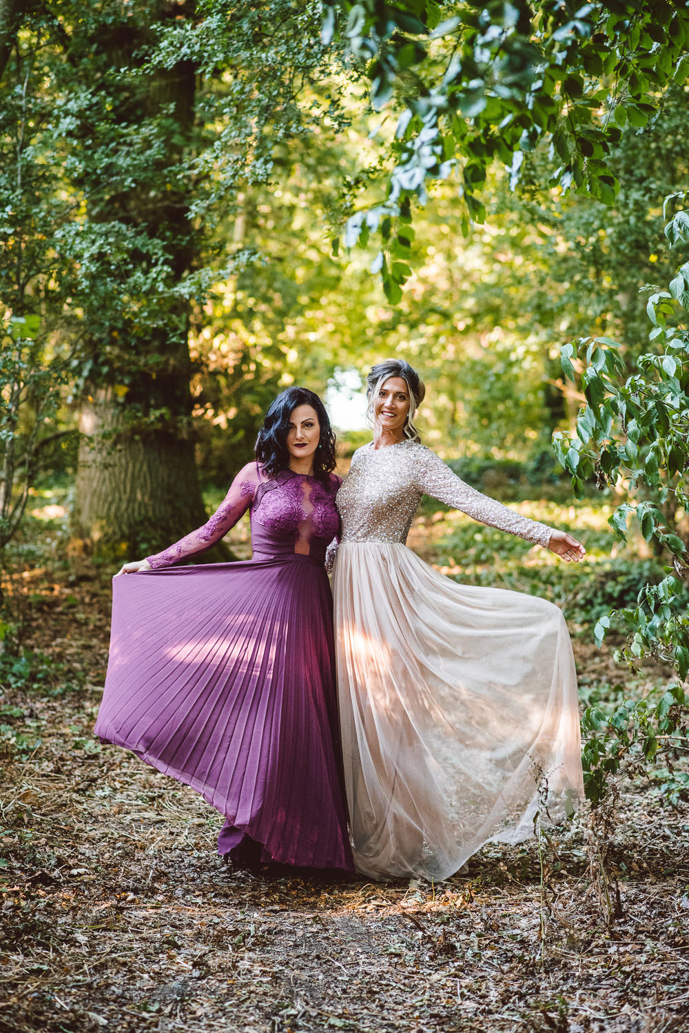 Deep Purple Bridesmaid Dress Long Maxi Ethereal Magical Golden Hour Wedding Ideas Dhw Photography