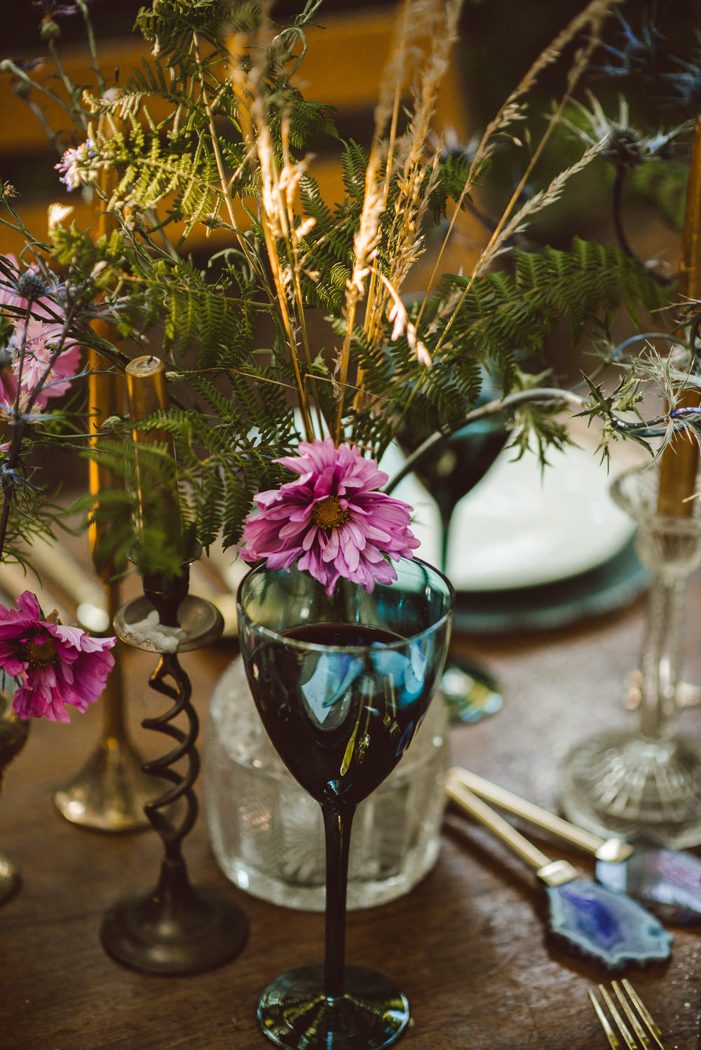 Table Flowers Pink Greenery Foliage Ethereal Magical Golden Hour Wedding Ideas Dhw Photography