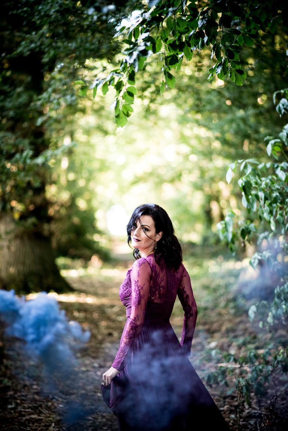 Deep Purple Bridesmaid Dress Long Maxi Smoke Bomb Ethereal Magical Golden Hour Wedding Ideas Dhw Photography