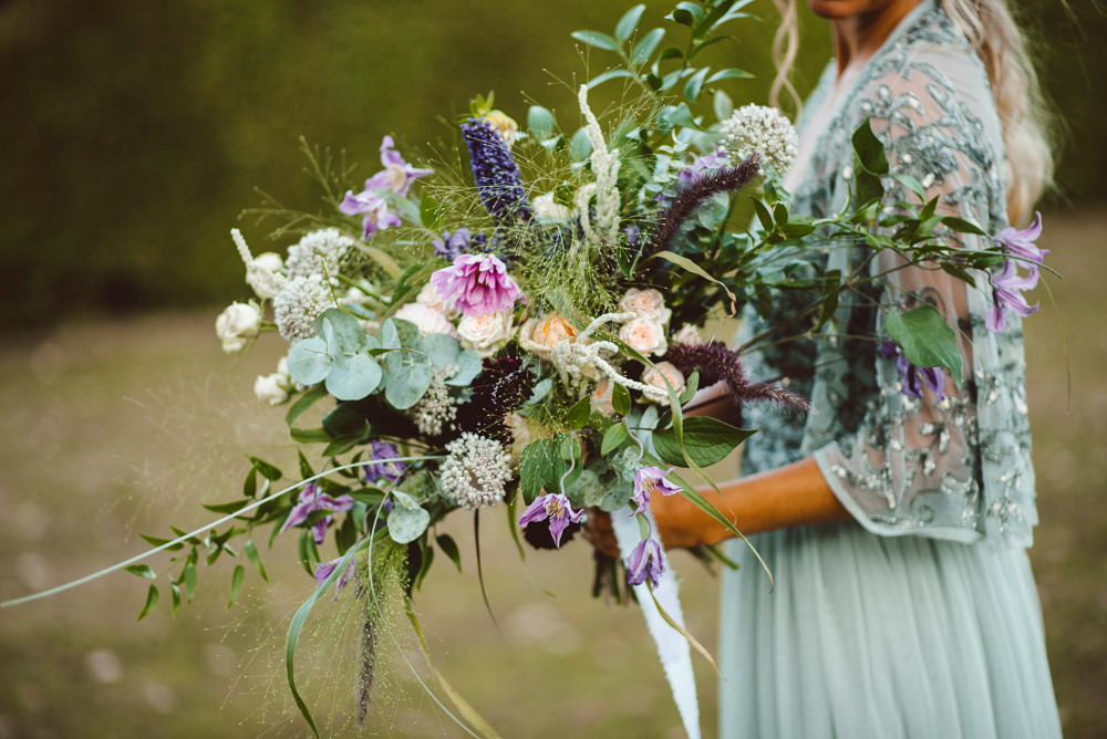 Flowers Bouquet Bride Bridal Pink Purple Rose Greenery Foliage Wild Natural Ethereal Magical Golden Hour Wedding Ideas Dhw Photography