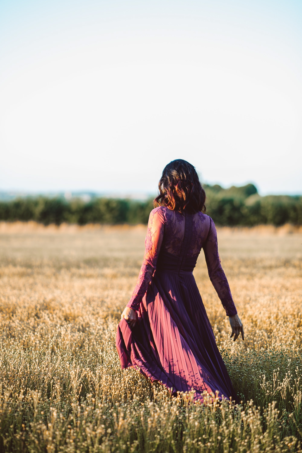 Deep Purple Bridesmaid Dress Long Maxi Ethereal Magical Golden Hour Wedding Ideas Dhw Photography