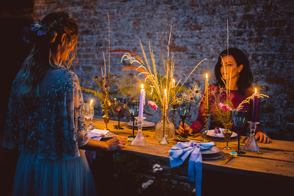 Evening Table Decor Candles Flowers Ethereal Magical Golden Hour Wedding Ideas Dhw Photography