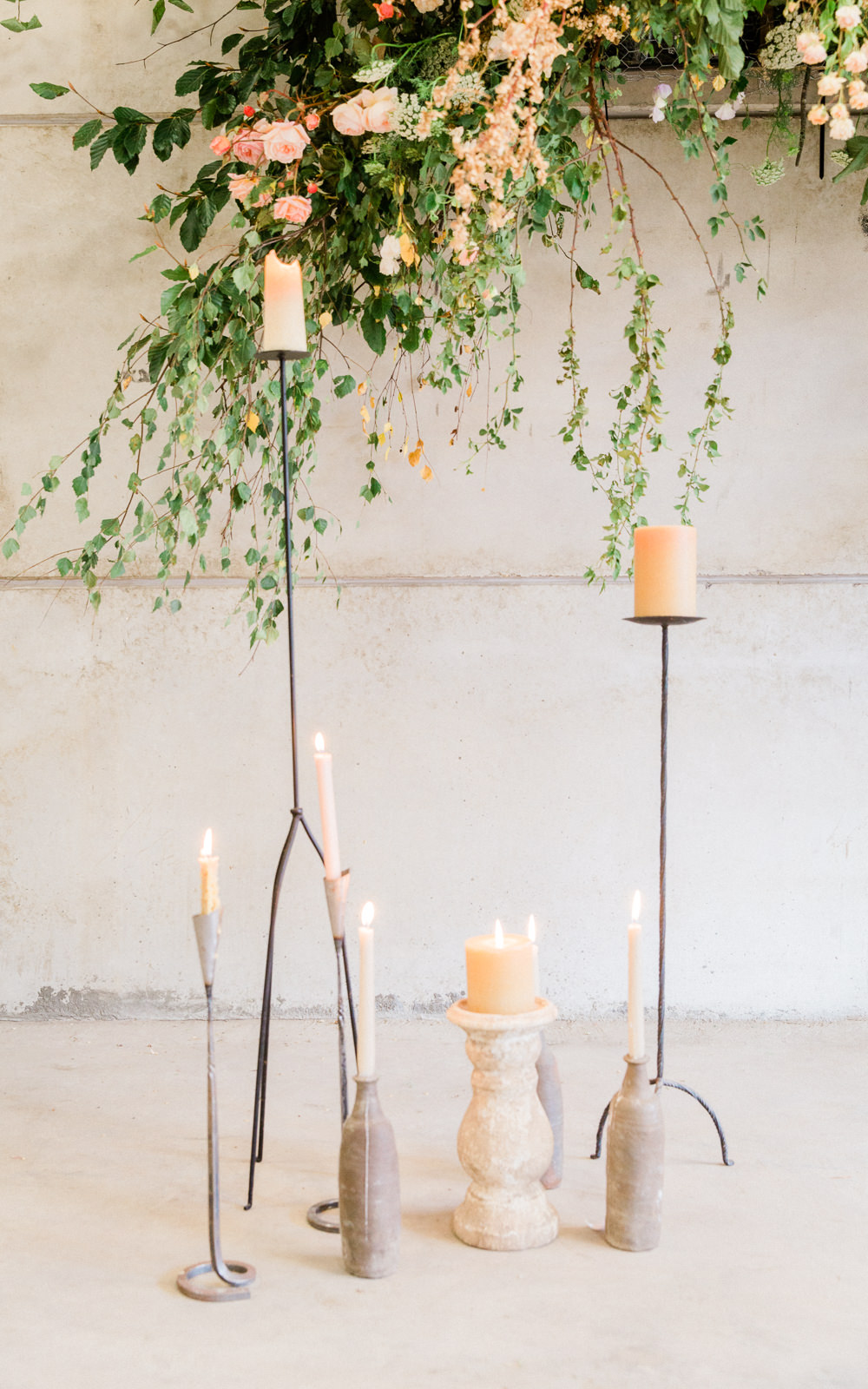 Candles Flowers Decor Tall Pillar Fine Art Farm Wedding Ideas Seyi Rochelle Photography