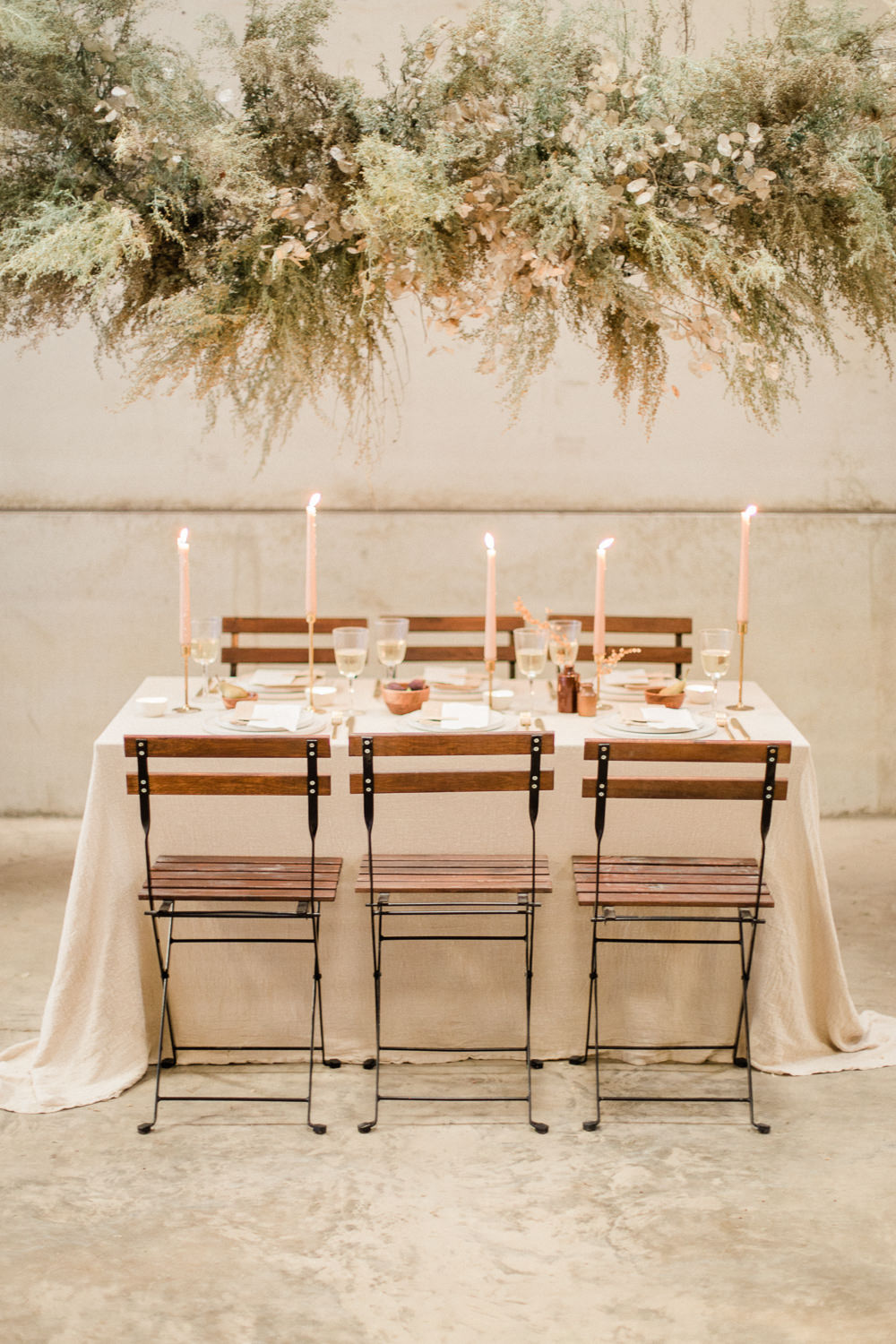 Flower Installation Backdrop Greenery Foliage Grass Grasses Wild Natural Table Suspended Cloud Hanging Fine Art Farm Wedding Ideas Seyi Rochelle Photography