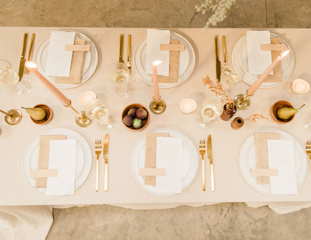 Table Tablescape Decor Blush Candles Linen Fine Art Farm Wedding Ideas Seyi Rochelle Photography