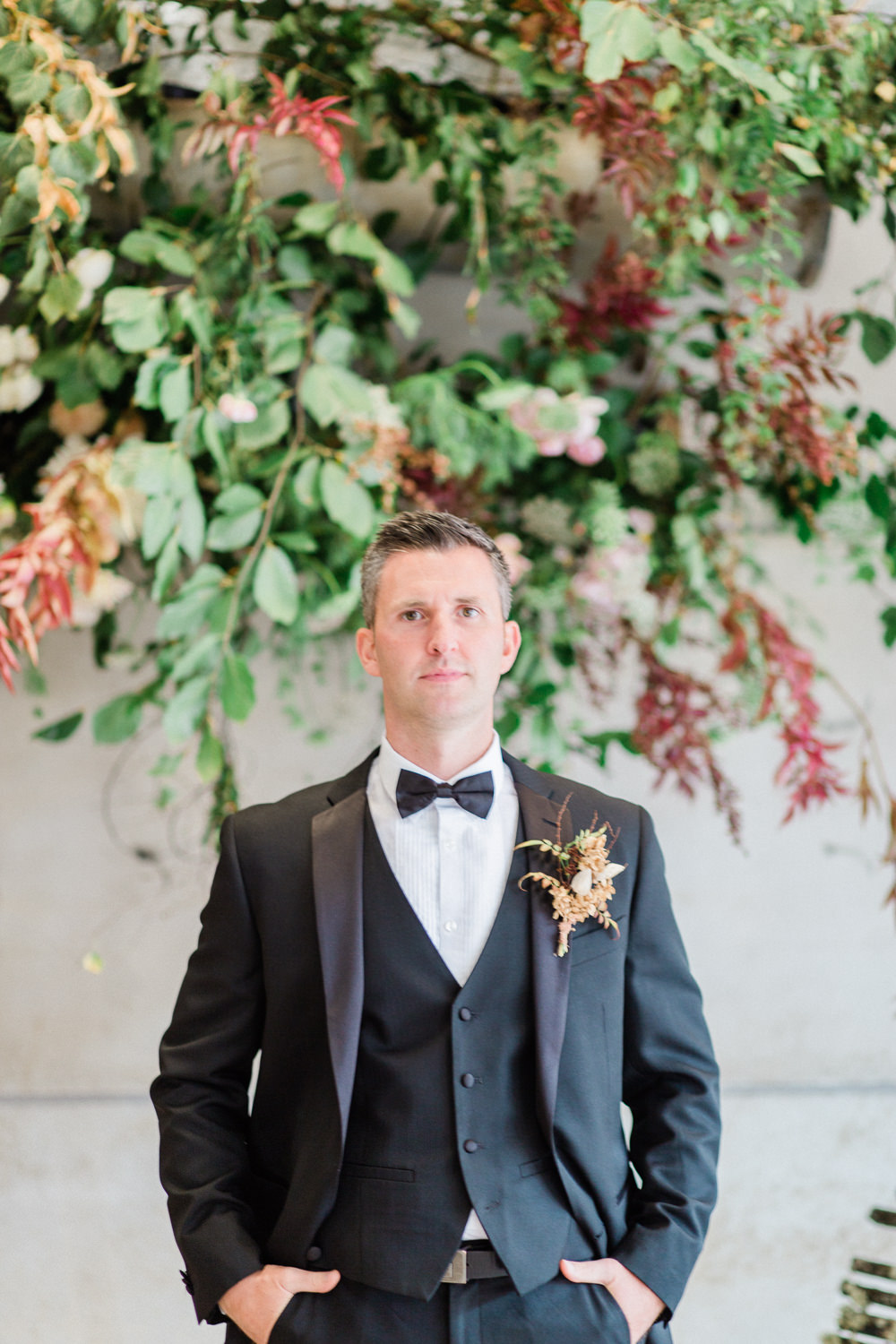 Groom Black Suit Tux Tuxedo Bow Tie Fine Art Farm Wedding Ideas Seyi Rochelle Photography