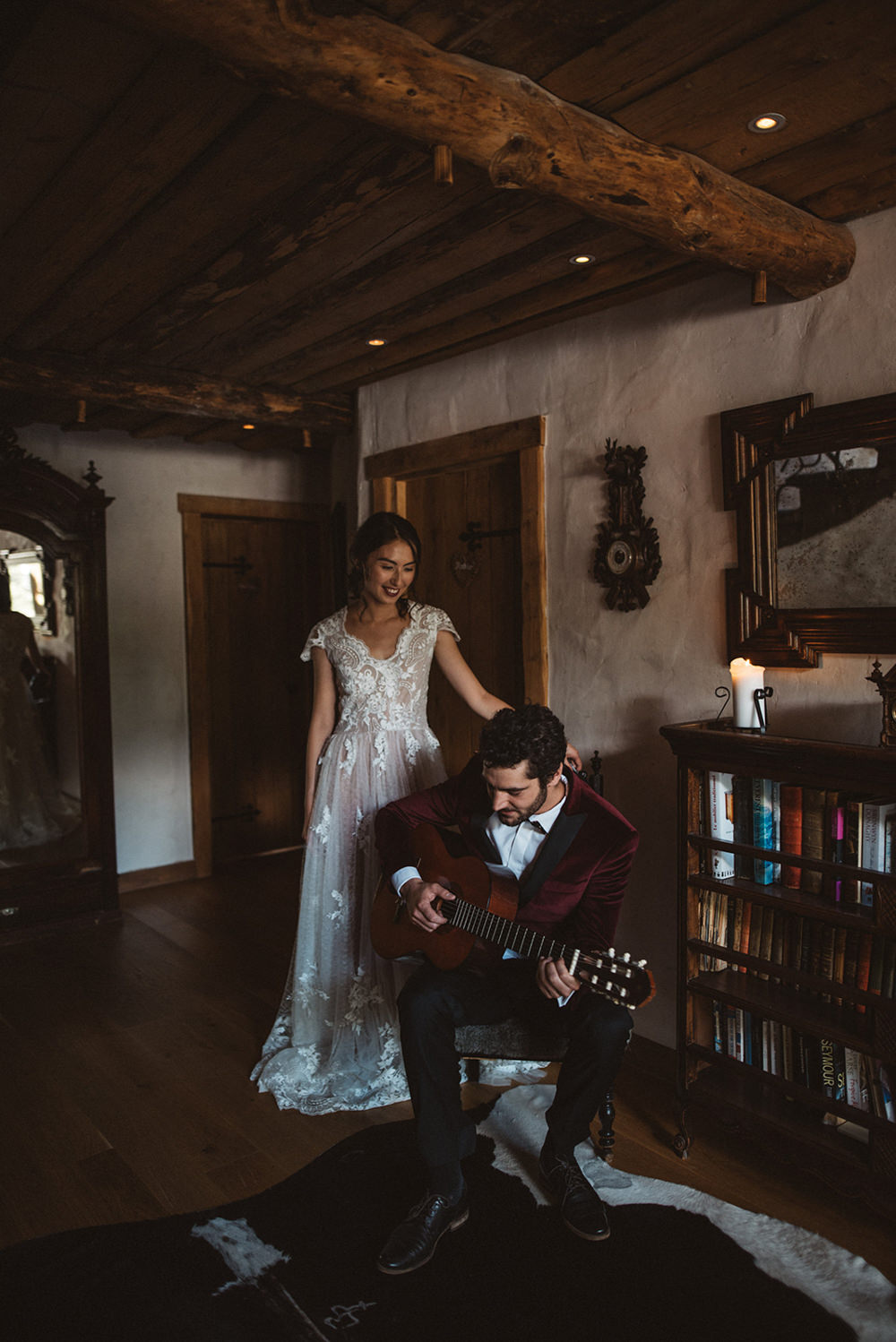 French Alps Folk Boho Mountain Wedding Ideas Katja & Simon Photography