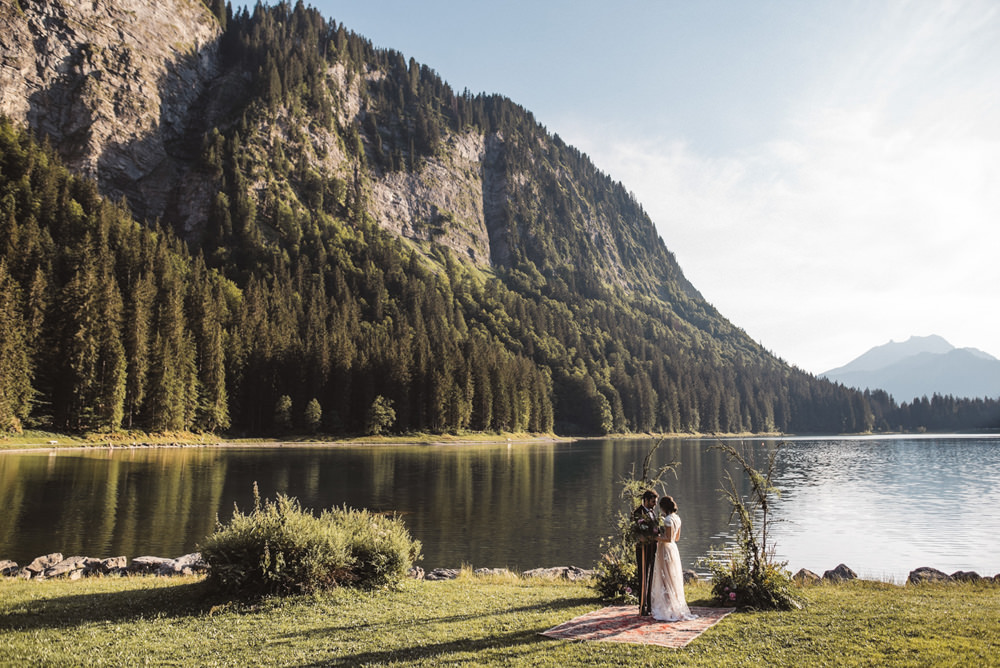 French Alps Folk Boho Mountain Wedding Ideas Katja & Simon Photography