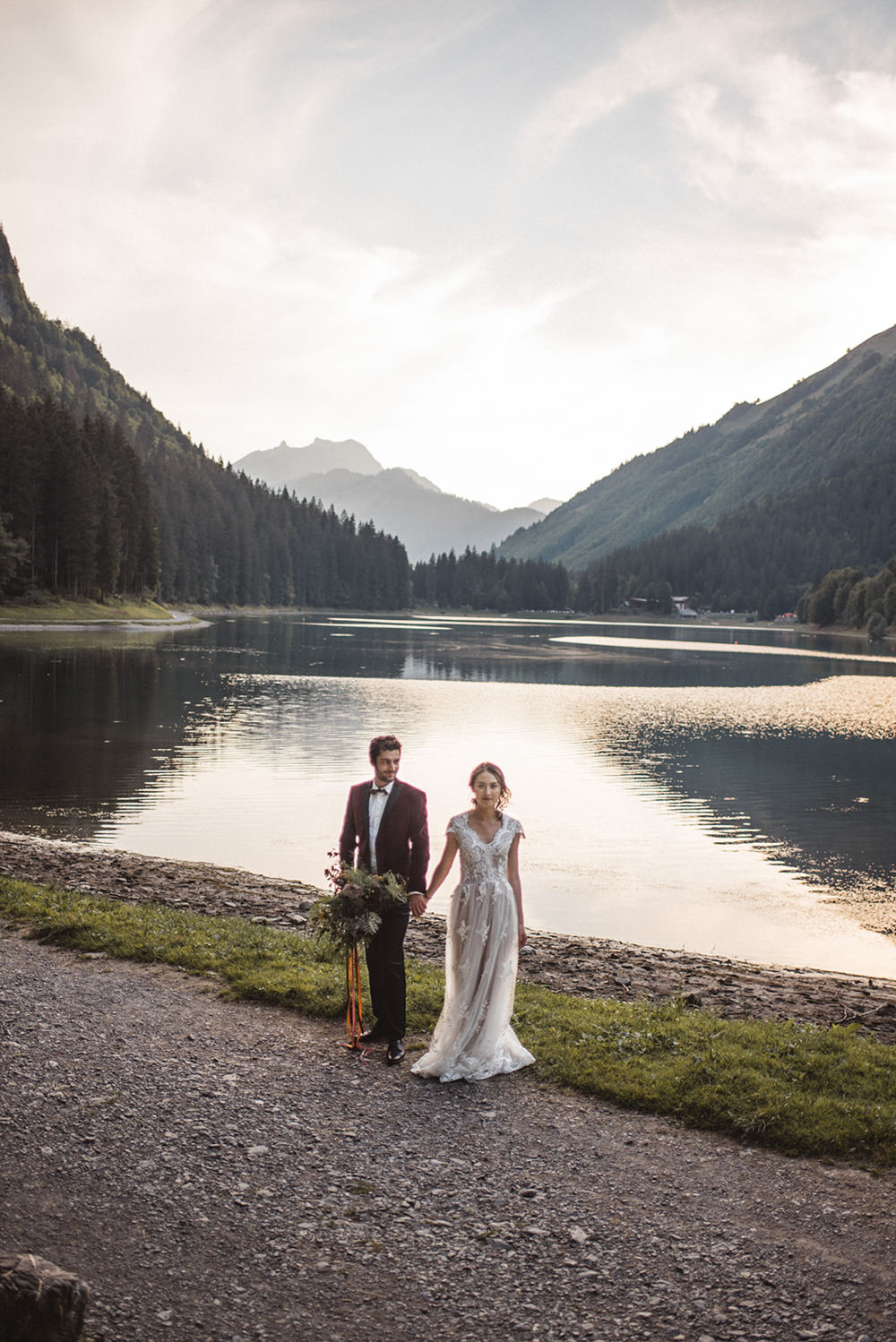 French Alps Folk Boho Mountain Wedding Ideas Katja & Simon Photography
