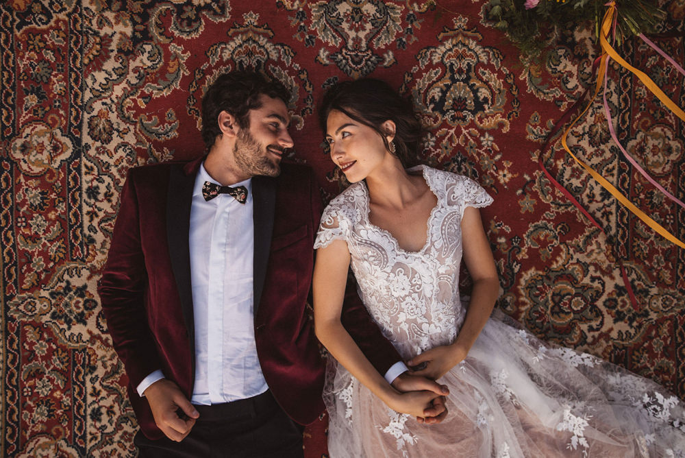 French Alps Folk Boho Mountain Wedding Ideas Katja & Simon Photography