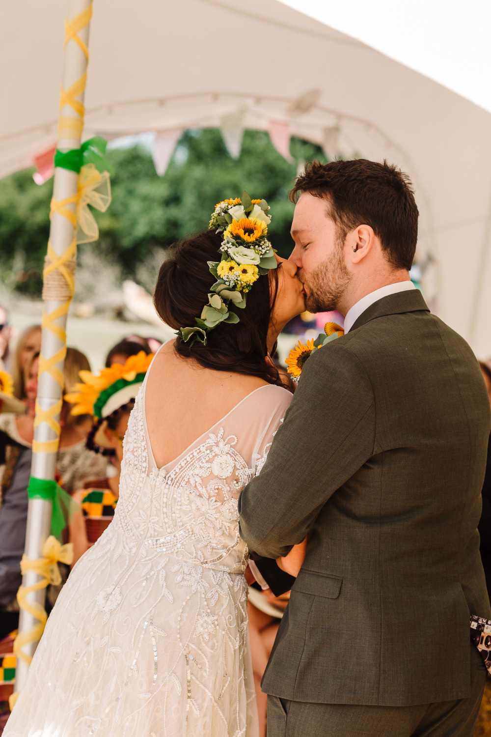 Fun Colourful Festival Camp Wedding Rachel Burt Photography