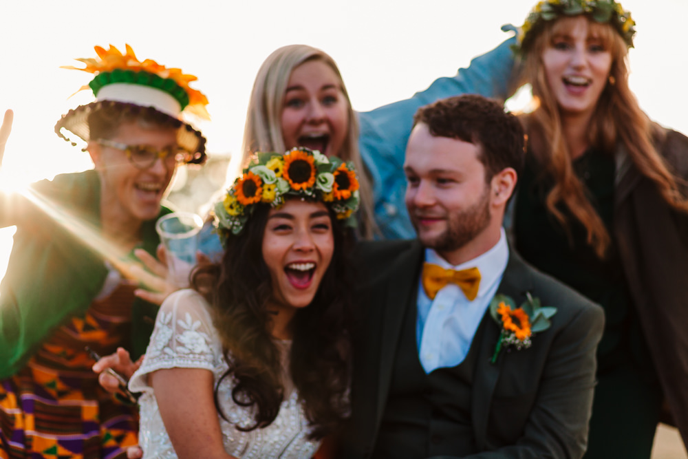 Fun Colourful Festival Camp Wedding Rachel Burt Photography