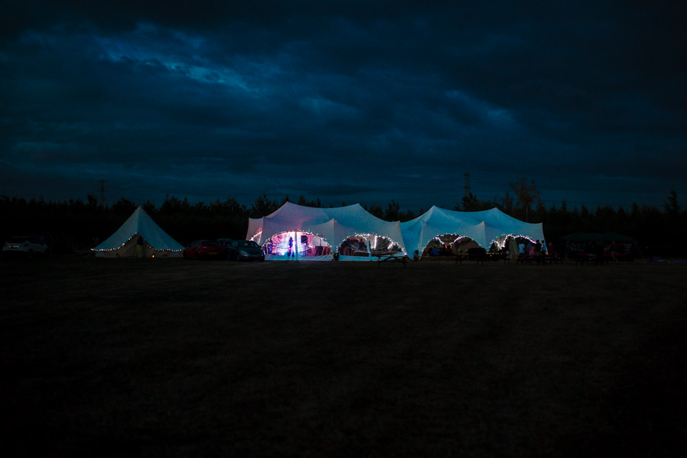 Stretch Tent Marquee Field Fun Colourful Festival Camp Wedding Rachel Burt Photography