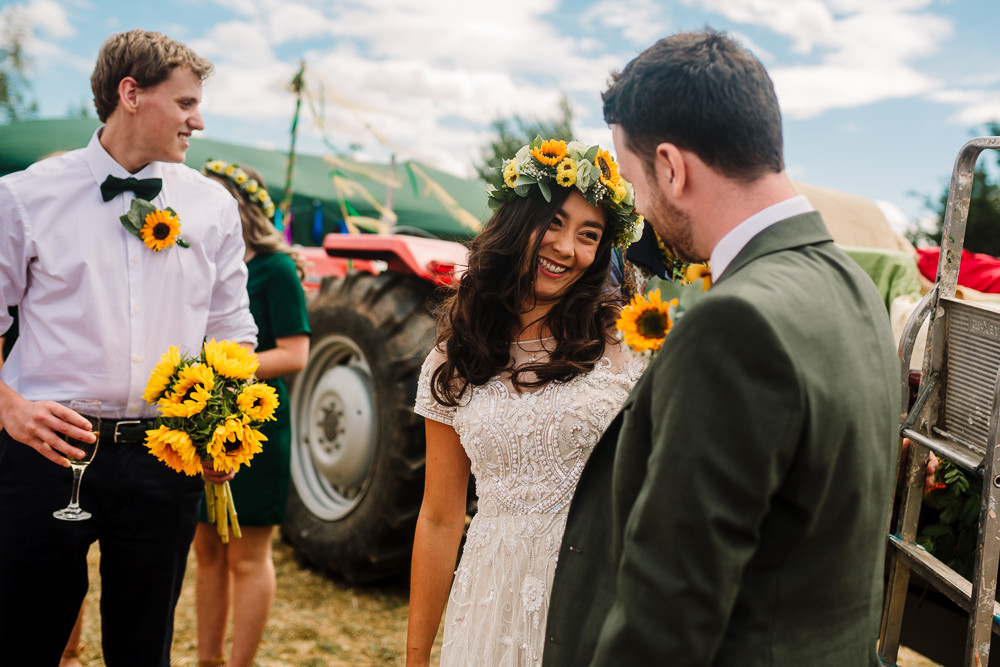 Fun Colourful Festival Camp Wedding Rachel Burt Photography