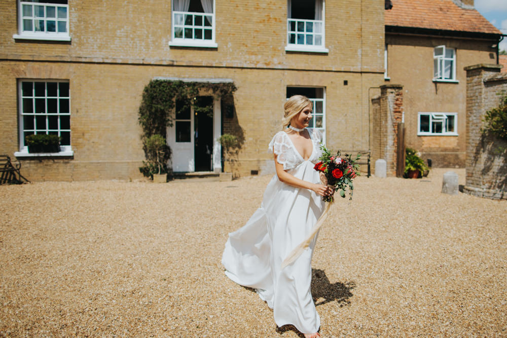Grace Loves Lace Dress Gown Bride Bridal Sleeves Neckline Bohemian Godwick Great Barn Wedding Joshua Patrick Photography