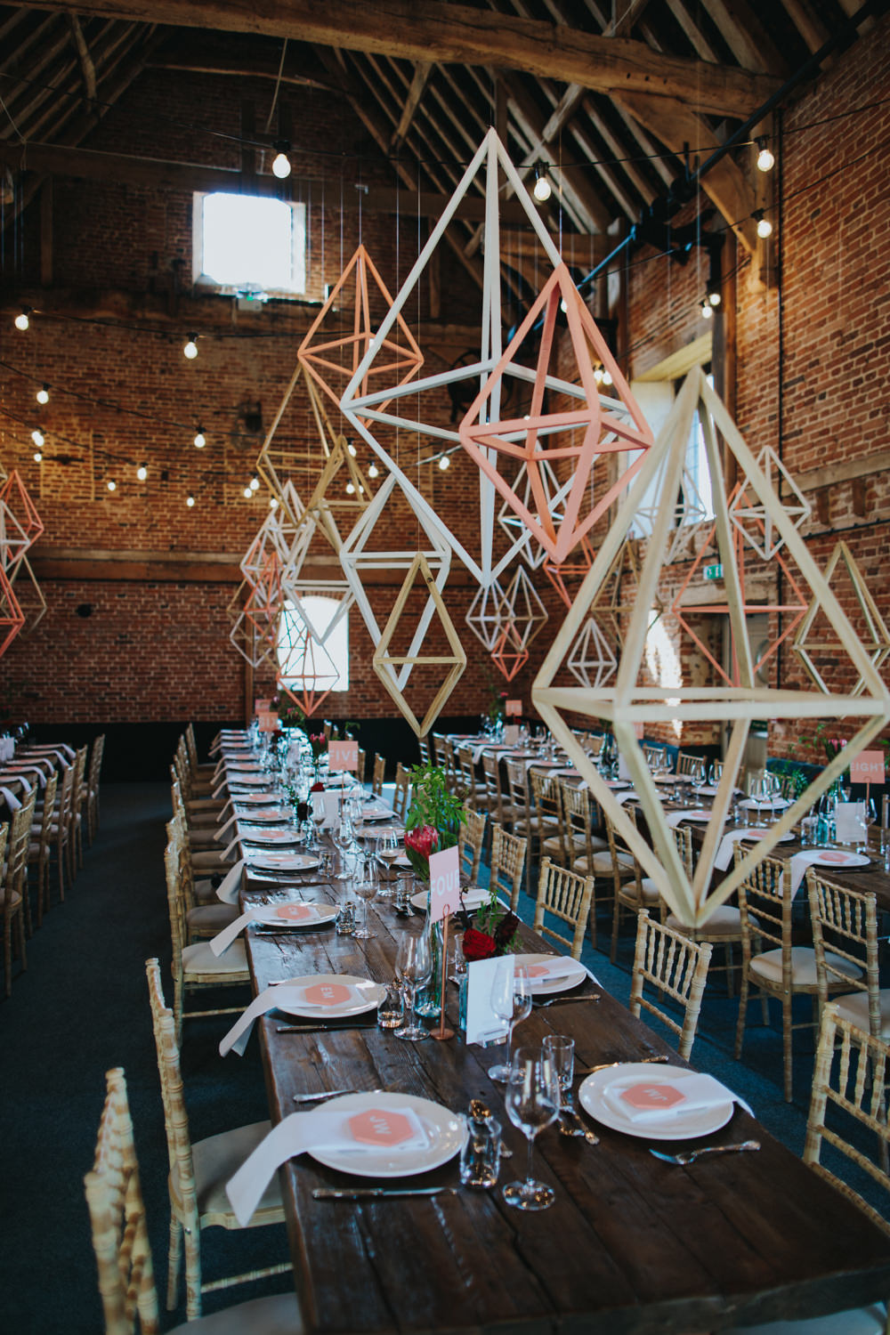 Himmeli Geometric Shapes Hanging Decor Installation Decoration Godwick Great Barn Wedding Joshua Patrick Photography