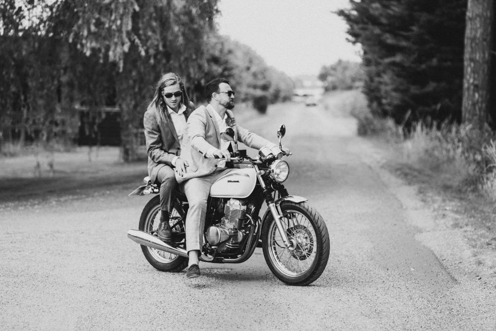 Motorbike Transport Godwick Great Barn Wedding Joshua Patrick Photography
