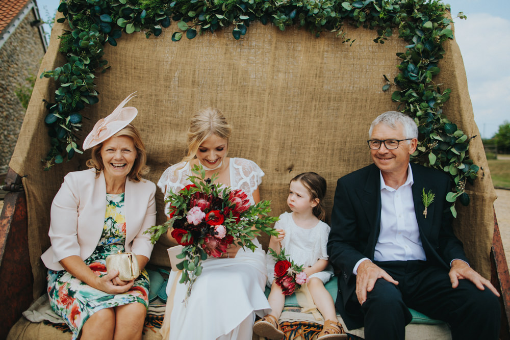 Tractor Trailer Transport Godwick Great Barn Wedding Joshua Patrick Photography