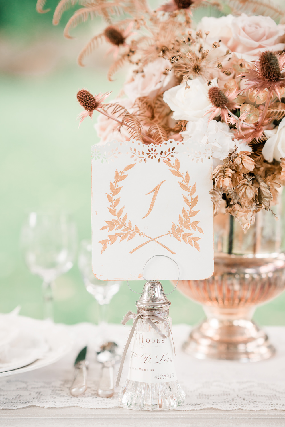 Copper Gold Calligraphy Wreath Stationery Table Name Golden Autumnal Wedding Ideas Joanna Briggs Photography