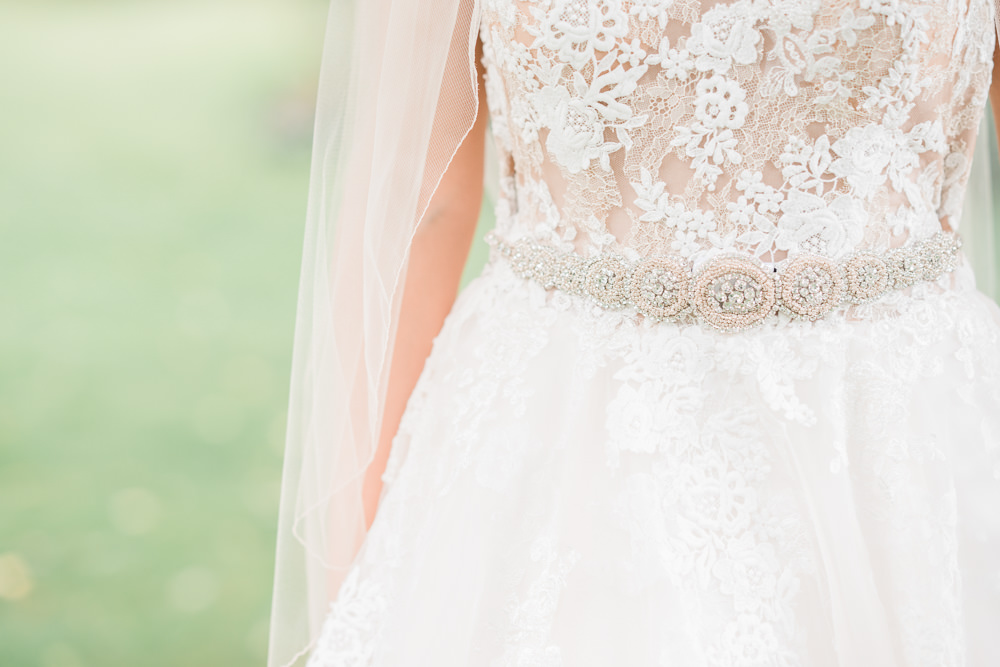 Dress Gown Tulle Skirt Lace Top Illusion Train Straps Bride Bridal Belt Golden Autumnal Wedding Ideas Joanna Briggs Photography