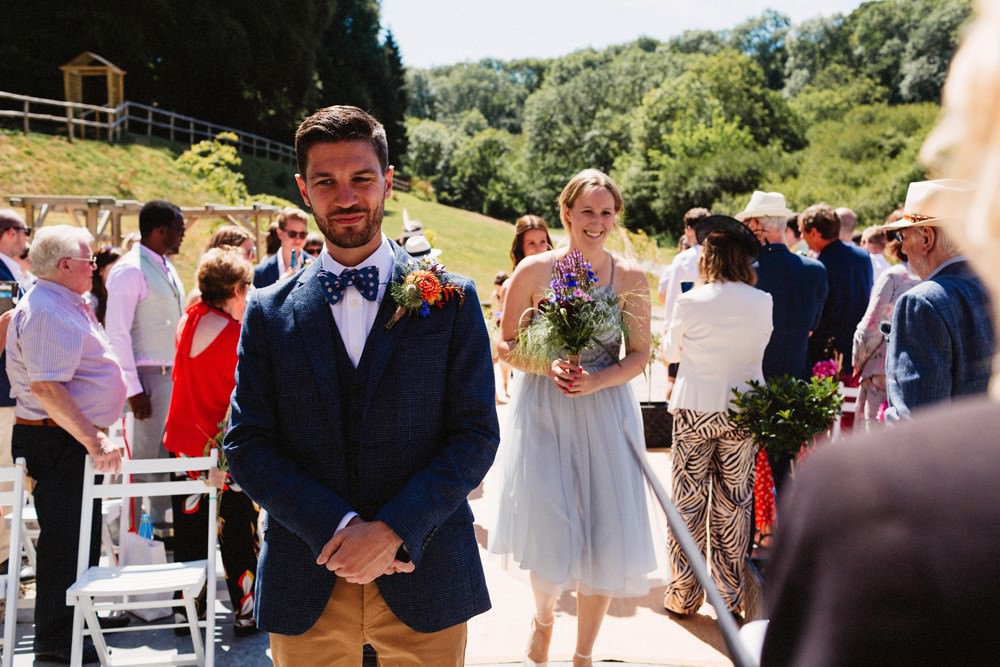 Groom Navy Suit Jacket Bow Tie Tan Chinos Groomsmen Gorwell Farm Wedding Jason Williams Photography