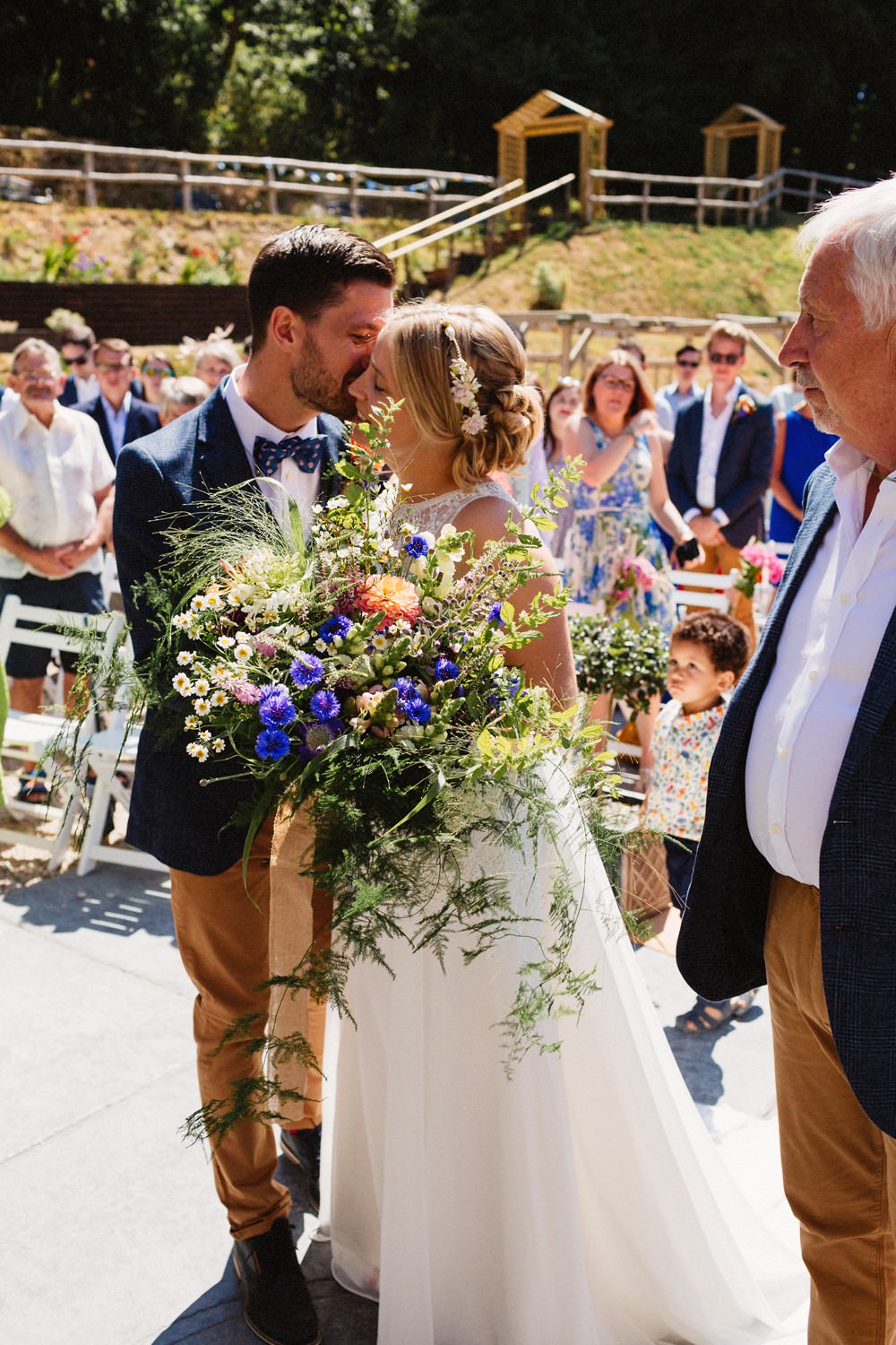 Bouquet Bride Bridal Flowers Wild Natural Ribbon Greenery Gorwell Farm Wedding Jason Williams Photography