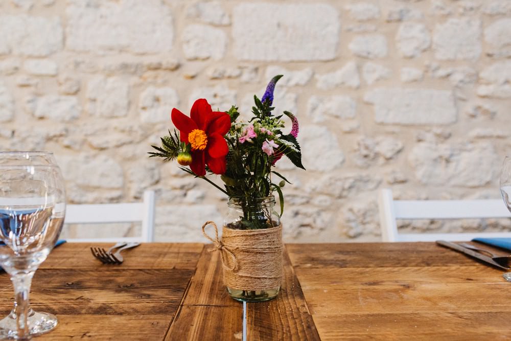 Jar Twine Flowers Wild Meadow Gorwell Farm Wedding Jason Williams Photography