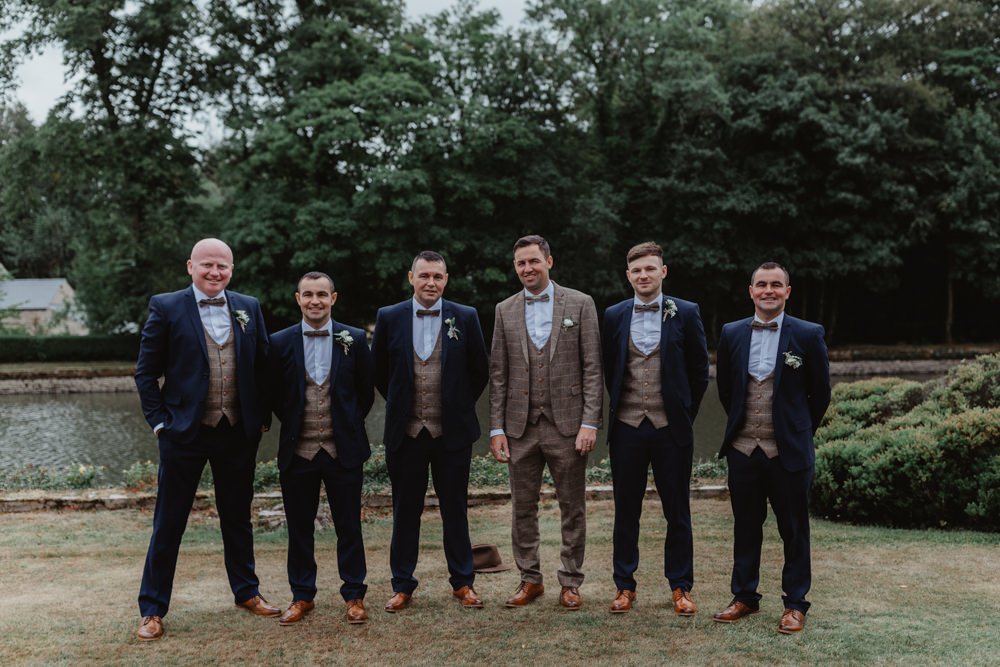 Tweed Three Piece Suit Waistcoat Groom Hobbit Hill Wedding Stevie Jay Photography