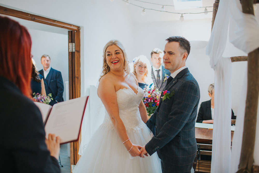Bride Bridal Dress Gown Sweetheart Neckline Lace Princess A Line Tweed Three Piece Suit Groom Veil Wildflower Meadow Bouquet Minnehaha Events Wedding Lisa Webb Photography