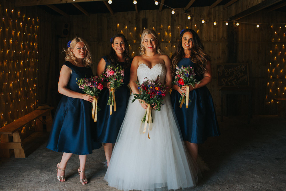 Bride Bridal Dress Gown Sweetheart Neckline Lace Princess A Line Blue Silk 50s Short Bridesmaids Veil Wildflower Meadow Bouquet Minnehaha Events Wedding Lisa Webb Photography