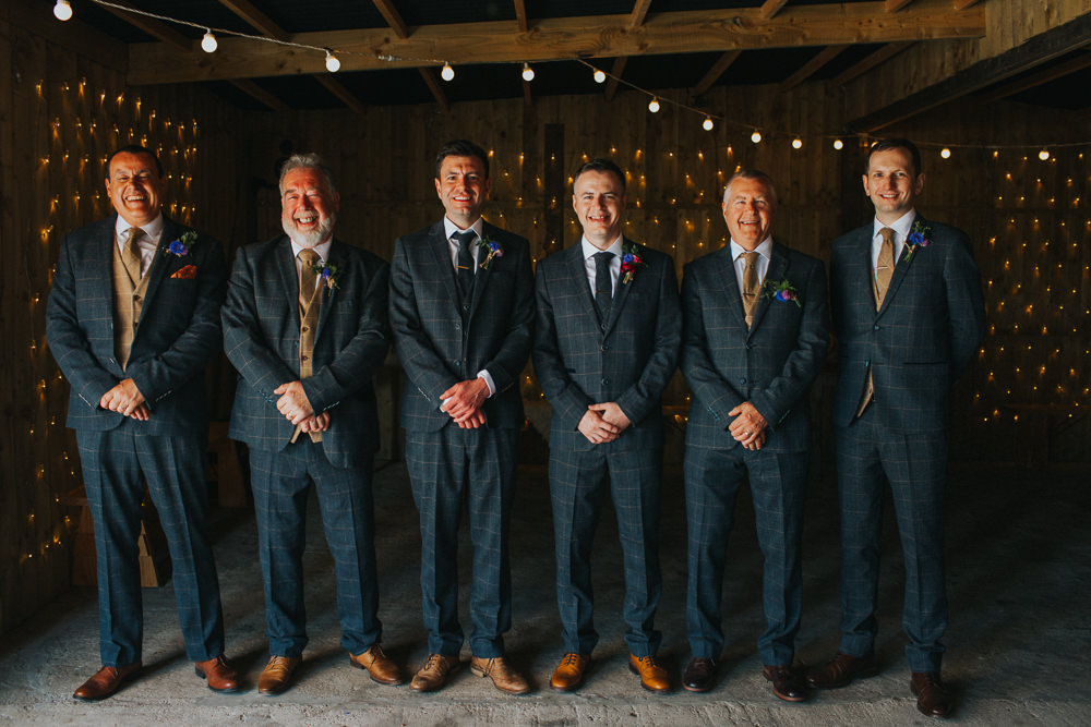 Tweed Suit Groom Groomsmen Three Piece Waistcoat Minnehaha Events Wedding Lisa Webb Photography
