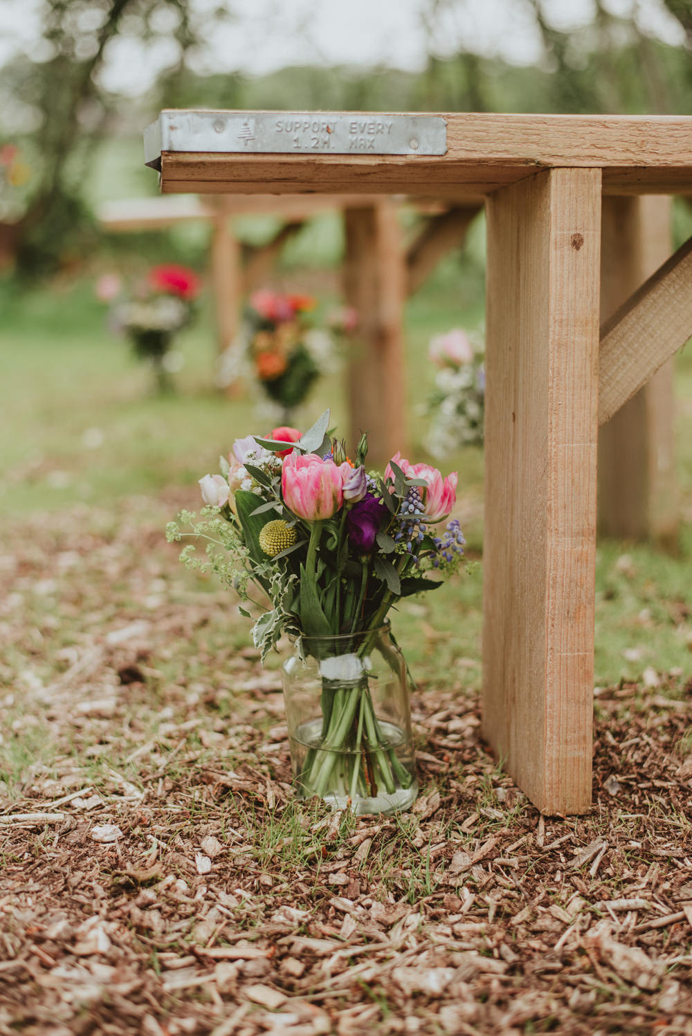 Colourful Aisle Flowers Outdoor Tulip Plush Tents Glamping Wedding Big Bouquet Photography