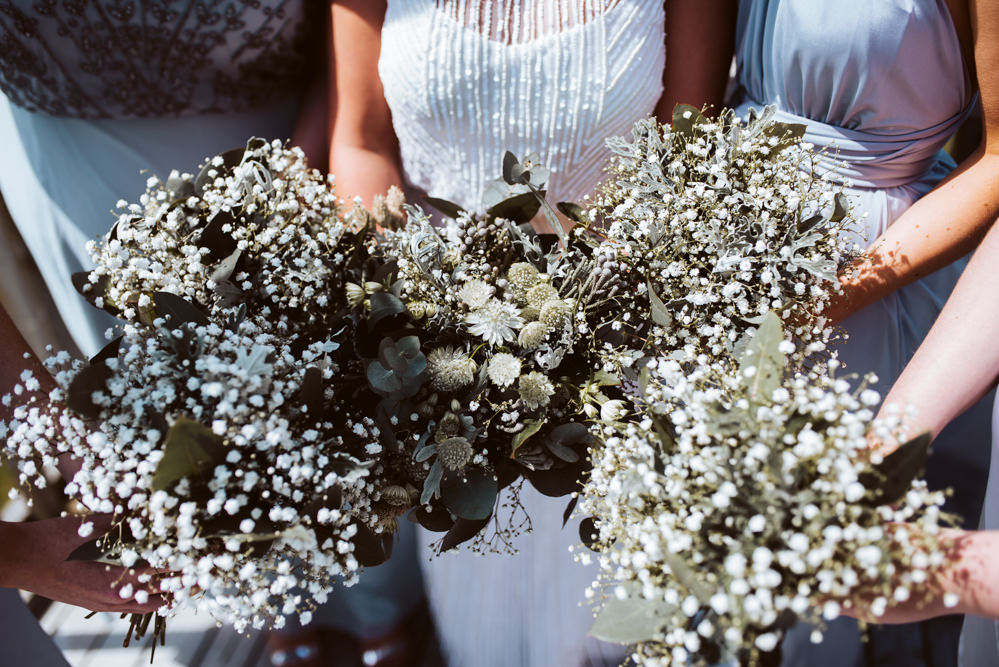 Bouquet Flowers Bride Bridal Greenery Foliage Eucalyptus Bridesmaids Gypsophila Windmill Barn Wedding Pocket Square Photography