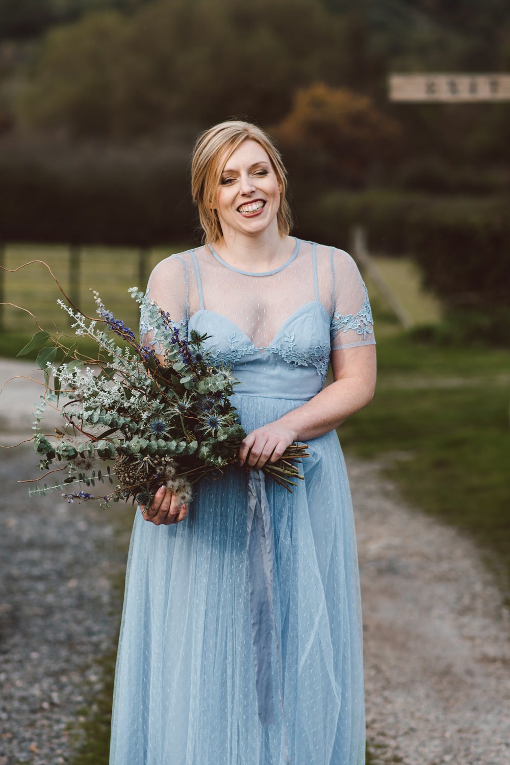 Long Blue Maxi Bridesmaid Dresses Rustic Christmas Wedding Ideas Dhw Photography