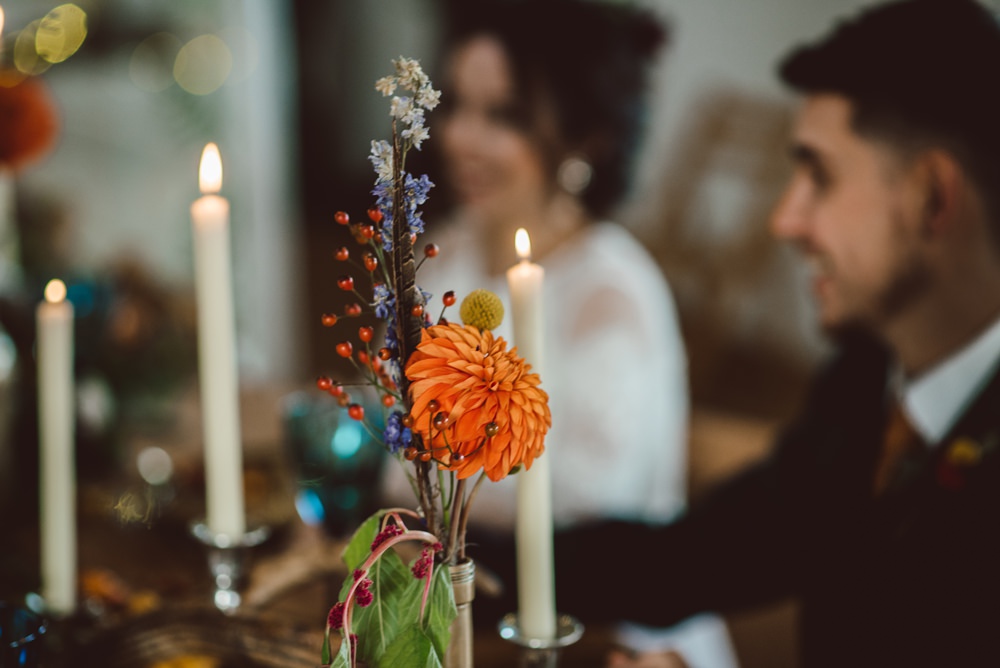 Tablescape Deor Flowers Bottles Fruit Candles Antlers Table Rustic Christmas Wedding Ideas Dhw Photography