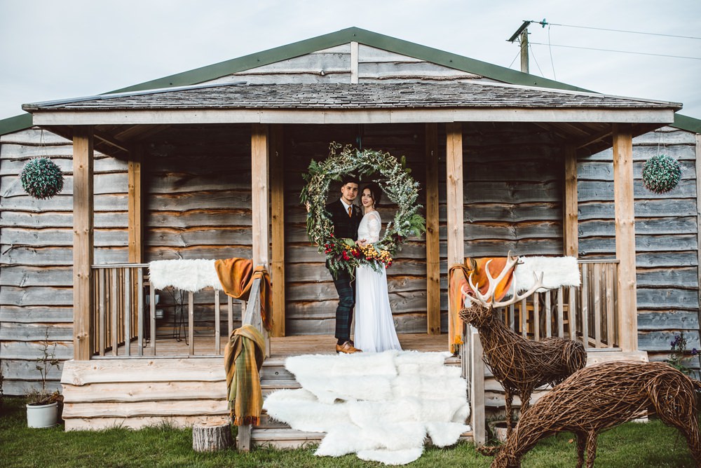 Large Wreath Photo Booth Backdrop Festive Rustic Christmas Wedding Ideas Dhw Photography