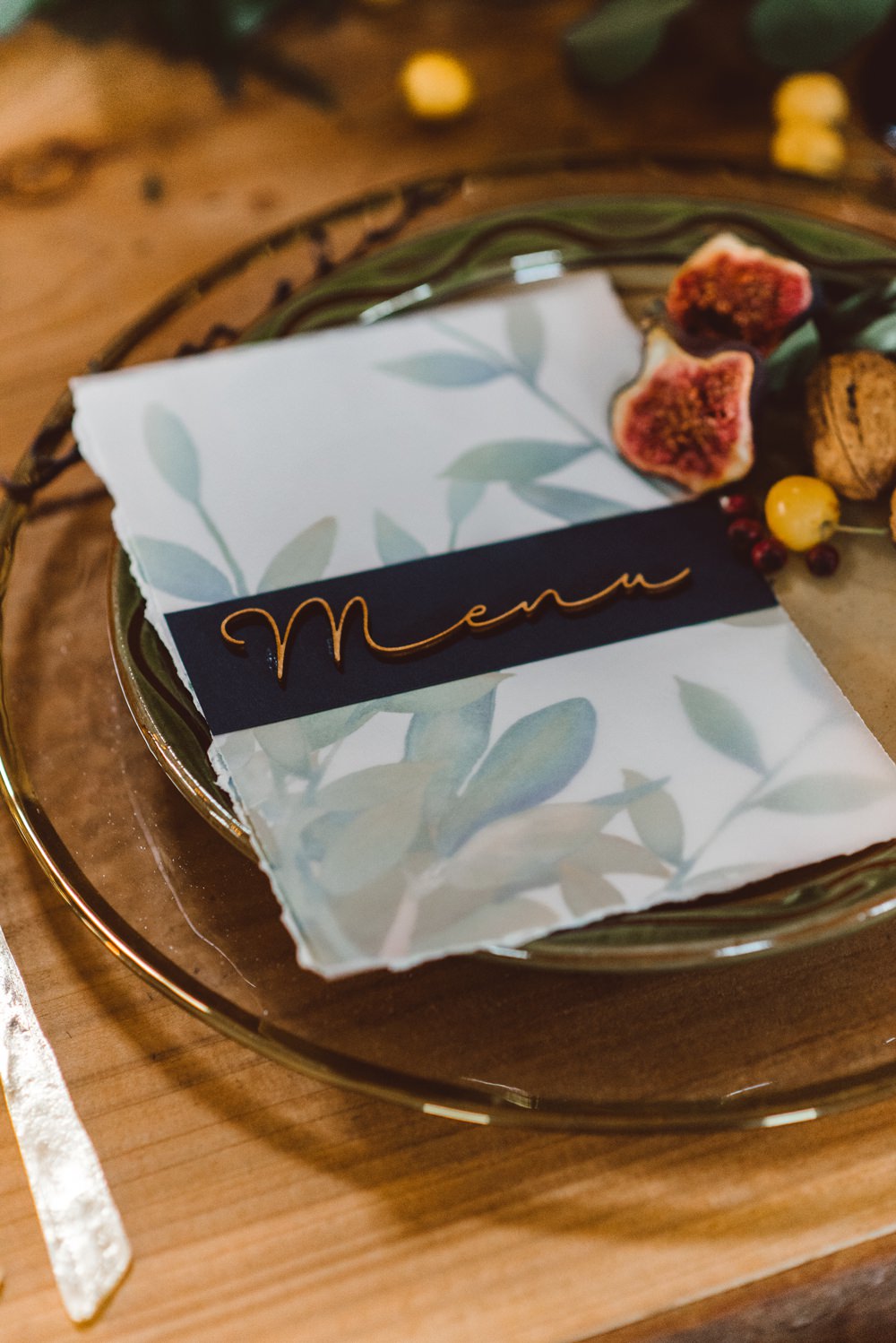 Menu Bontanical Stationery Band Calligraphy Rustic Christmas Wedding Ideas Dhw Photography