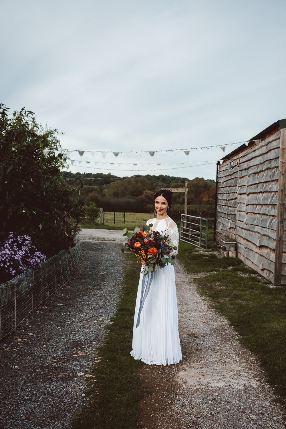 Bride Bridal Dress Gown Lace Sleeves Illusion Rustic Christmas Wedding Ideas Dhw Photography